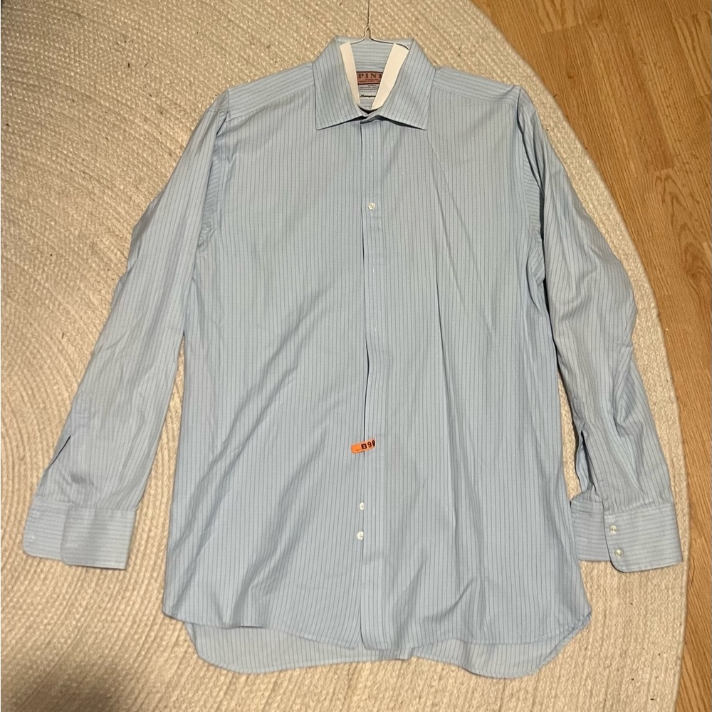 PINK Thomas Pink herringbone twill dress shirt size 17/36.5